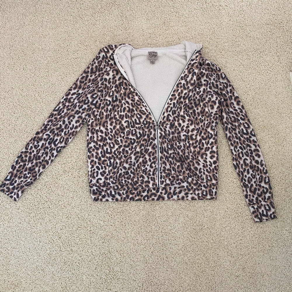 Cheetah Print Zip Up Jacket